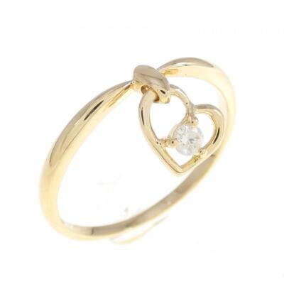 Authentic K18YG Heart Diamond Ring 0.05CT #260-006-752-9483 Authentic K18YG Heart Diamond Ring 0.05CT #260-006-752-9483