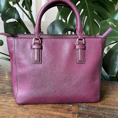 Tory Burch Shiraz Robinson Burgundy Saffiano Leather Tote