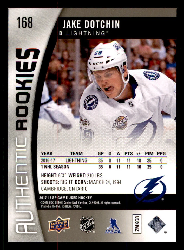 2017-18 SP Game Used Rainbow #168 Jake Dotchin/223 - Image 2 of 2