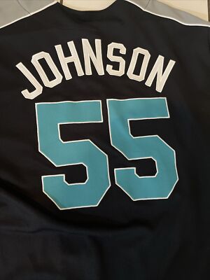 Florida Marlins Johnson 55 Used Black Jersey Genuine Merchandise