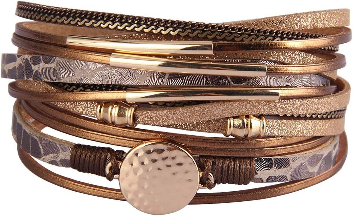 Leather Wrap Bracelet Boho Cuff Bracelets Crystal India | Ubuy