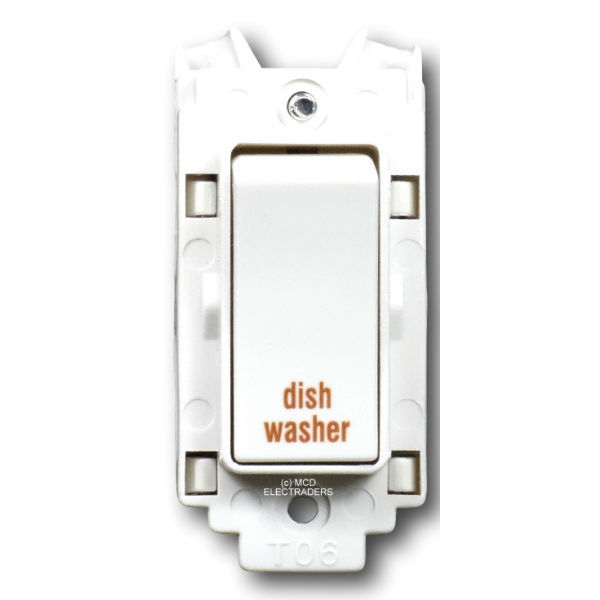 Crabtree 4460/DW Grid Switch 20a DP marked ""dish washer""