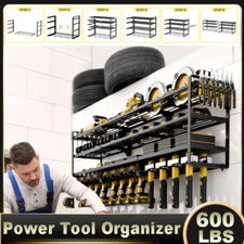 4 Layer Power Tool Organizer Wall Mount,Extended Large Heavy Duty 12Drill Holder