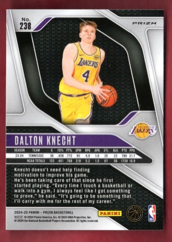 Dalton Knecht Rookie Red White Blue Prizm 2024-25 Prism 238 RC RWB Refractor LAL - Bild 2 von 2