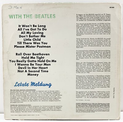 THE BEATLES 'WITH THE BEATLES' ORIG MONO 1963 GERMAN GREEN