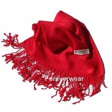NEW Women Solid 100%Pashmina Wrap Stole Cashmere Wool Shawl/Scarf Soft Red