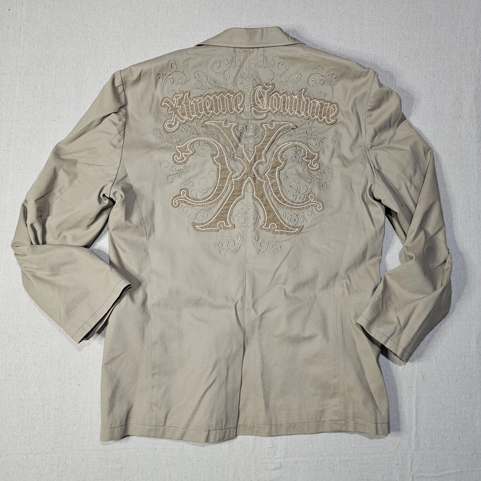 Vintage Y2K Jacket XTREME COUTURE Mens khaki blazer Sportscoat Size Medium 40-42