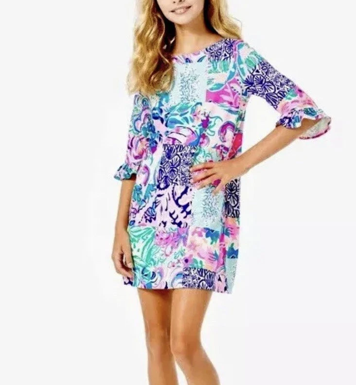 Vestido Lilly Pulitzer Niñas UPF 50+ Sophie Parche a Parche Talla XL Foto 2 de 4