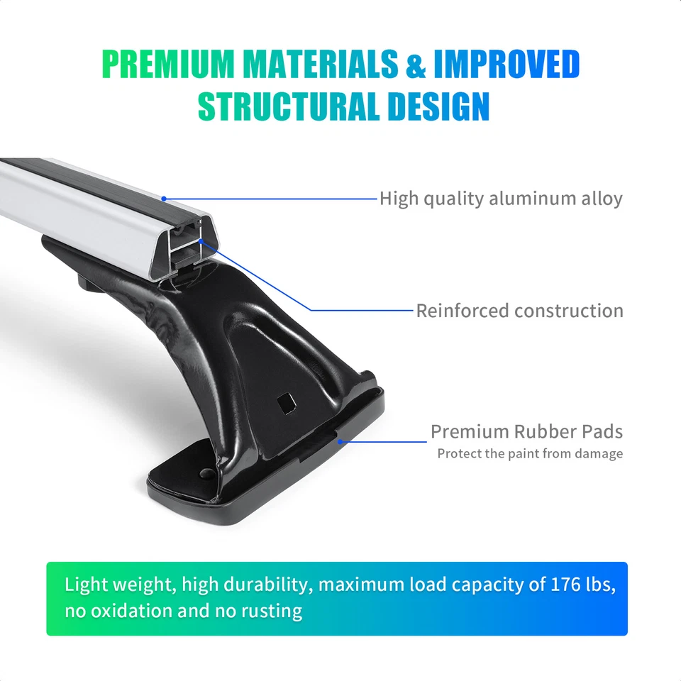 48" Car Silver Top Roof Rack Cross Bar Aluminum For Scion xB Base Wagon 4-Door Foto 3 de 4