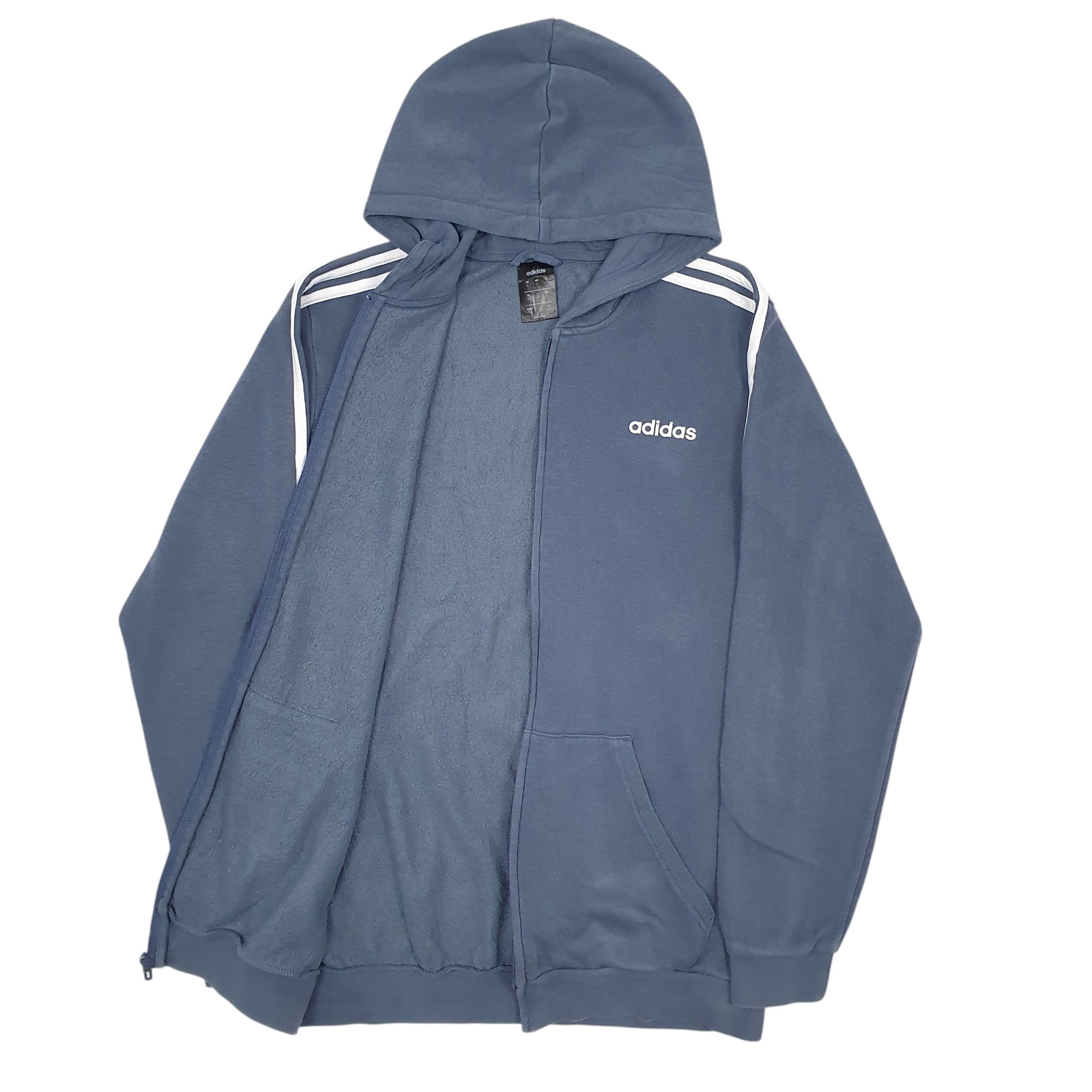 ADIDAS Full Zip Cotton Blend Jumper Sweatshirt Mens LT image 2