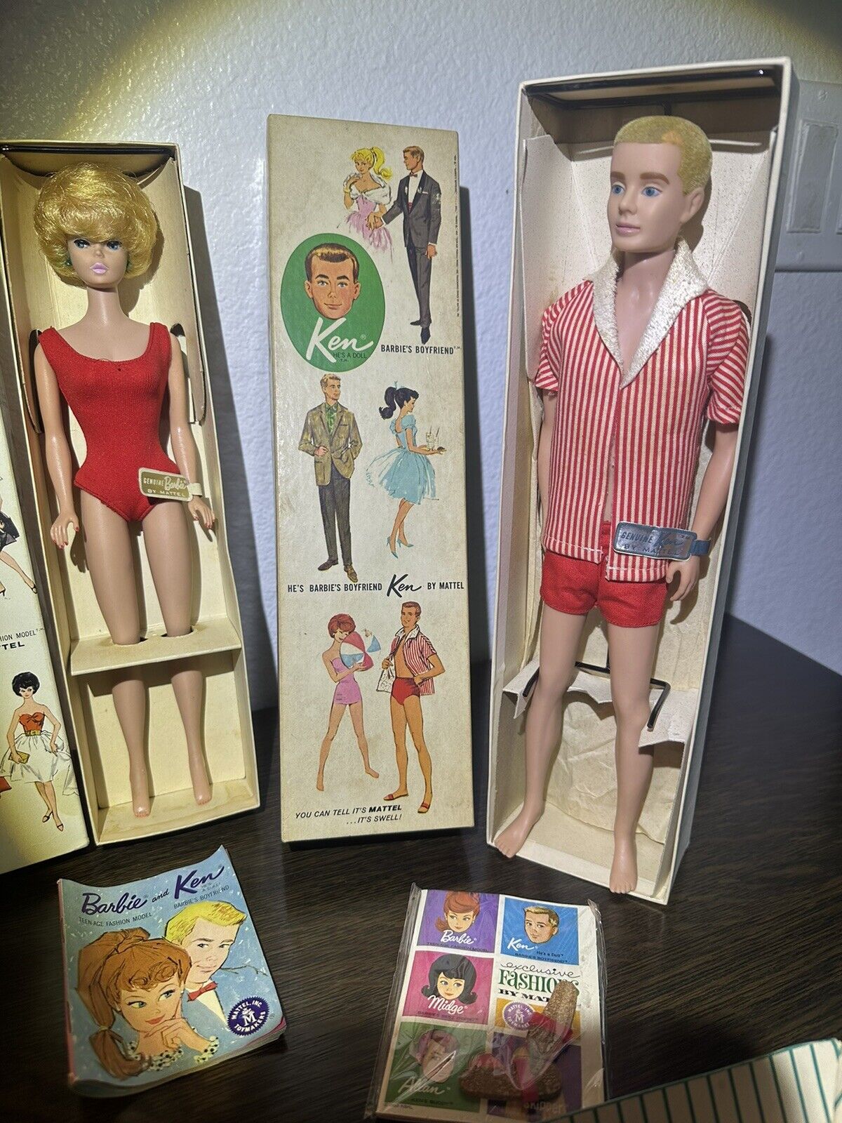 Vintage Barbie Ken Allan Doll Lot with Clothing and Accessories Mattel