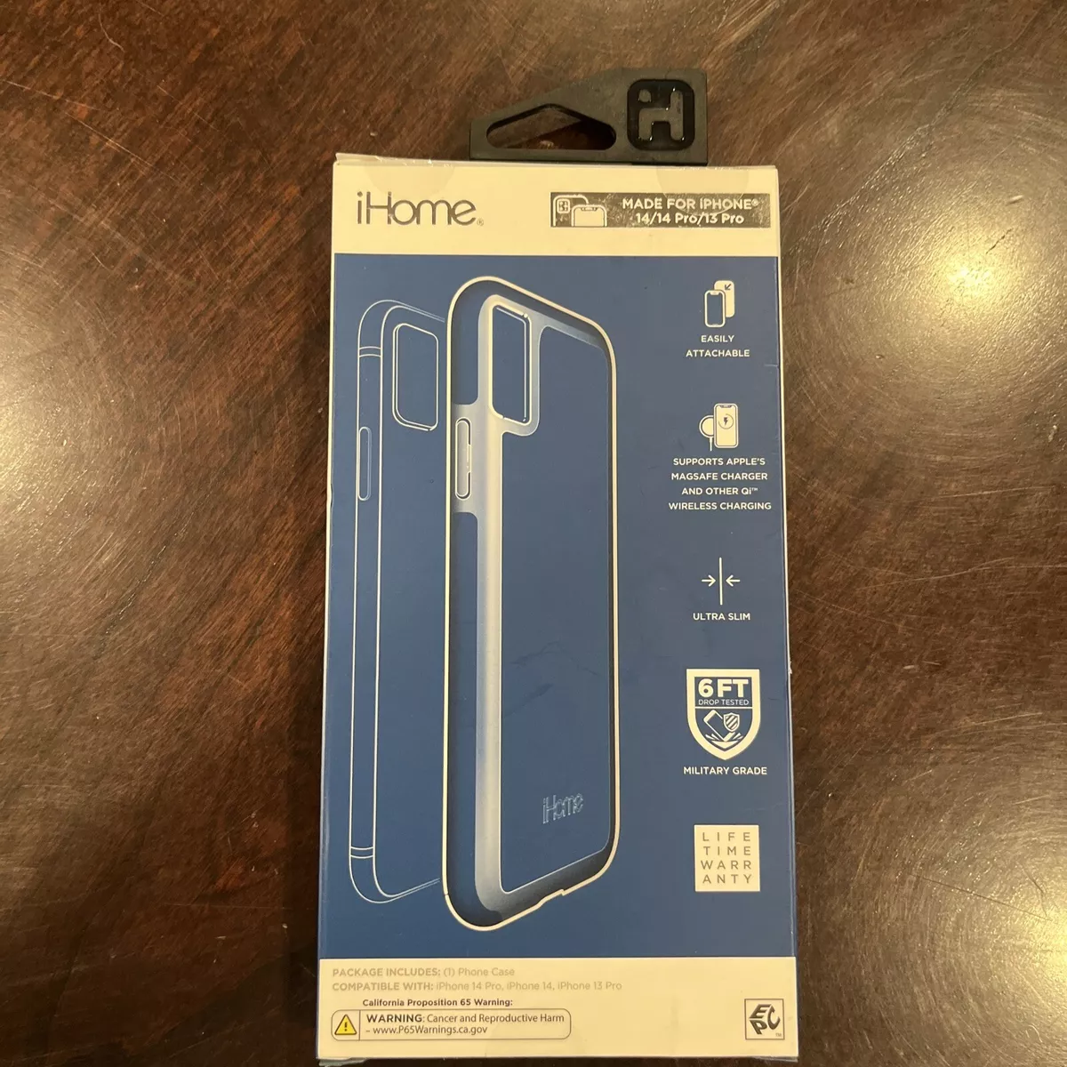 NEW iHome Velo iPhone 14/14 Pro 13 Pro Case CLEAR & BLUE