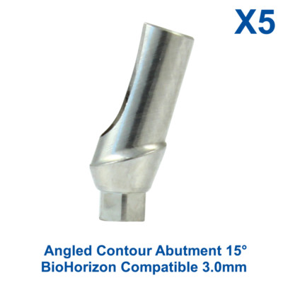 5x Dental Fixture Bi0Horizon Compatible 3.0mm Angled Contour Adapter Head 15°