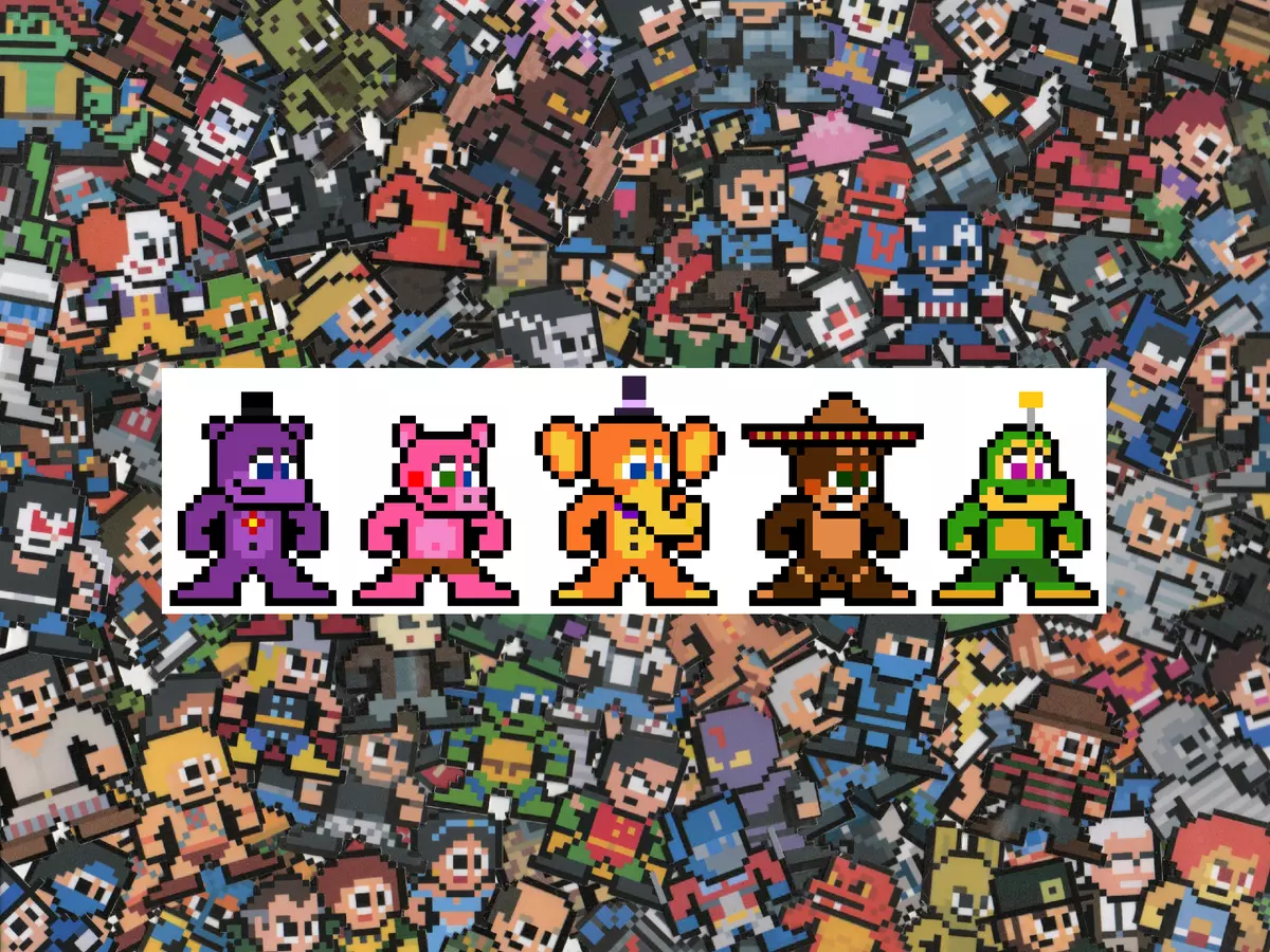 8-bit FNAF World - Five Nights At Freddys - Sticker