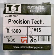 TCT REPOINTED DRILLS RDX 15 0.1800" DIA 0.472" FLUTE LOT OF 28 