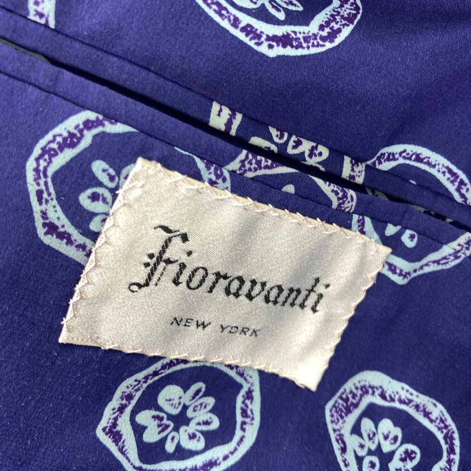 William Fioravanti Mens Bespoke 3-Button Blazer Scarf Lining Blue Stripes • 42 R - Image 4 of 4