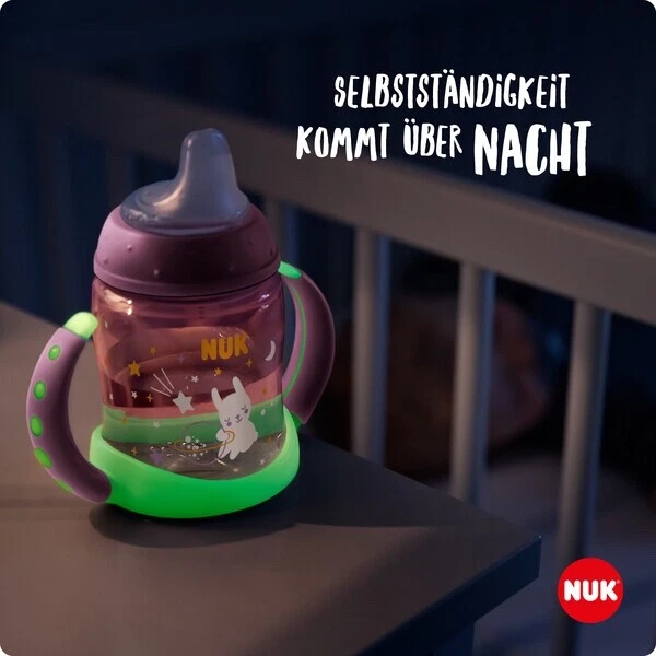 NUK First Choice Trinklernflasche Night 150ml mit Trinktülle mit Leuchteffekt - Bild 2 von 4
