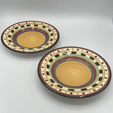 Lot Of 2 Philippe Richard Hand Painted Timberland Plates 8.25”
