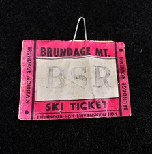 BRUNDAGE MOUNTAIN Vintage 1980’s Ski Lift Ticket IDAHO Resort Travel Souvenir