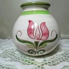 Stangl Early Pennsylvania Artware #3691 ball vase w/ neck pink tulip 1941-1948