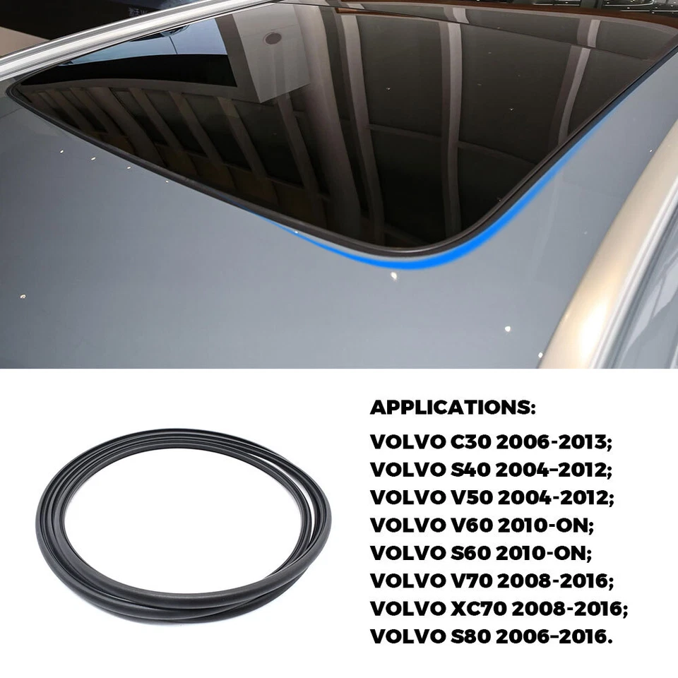 Guarnição de moldura de tira de vedação de teto solar para Volvo S40 S60 S80 V50 V70 XC70 - Imagem 4 de 4