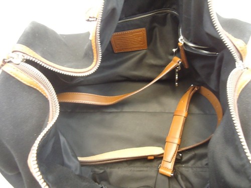 NWT COACH BLEECKER CABIN BAG IN CANVAS SILVER FAWN BLACK F93259 - Picture 7 of 7