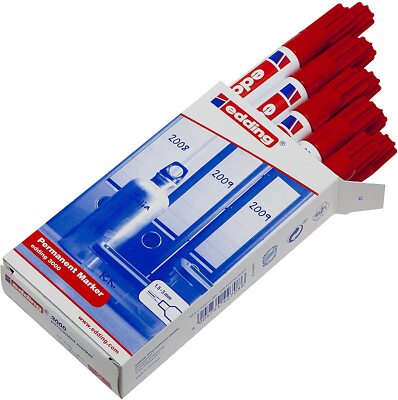 edding 3000 Permanent-Marker 10er Pack rot - B-Ware / 2. Wahl