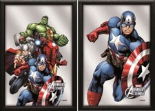 Set: 2 Spiegelbilder Avengers Marvel Film Deko Bild 20x30 cm Hinterglasdruck