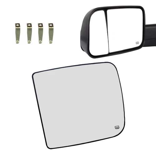 Upper Left Driver Side Heated Towing Mirror Glass For Dodge Ram 1500 2500 3500