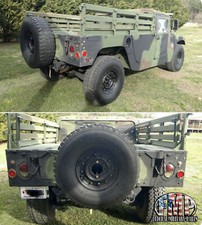 Military Humvee Spare Tire Carrier - Tailgate Mounted M998 M1038 H-1 Hummer