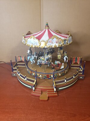 Mr Christmas Premium Gold Label Merry Go Round Red Top Carousel