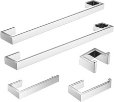 5 Piece Bathroom Hardware Accessories Set Chrome Polish