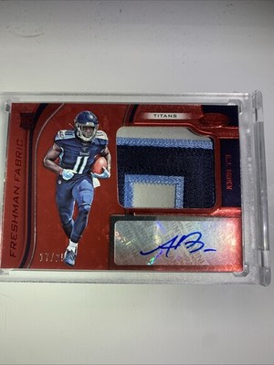 2019 Panini A.J. Brown /25 RC Auto Freshman Fabric RPA Red SSP Player Worn Patch