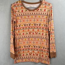Little Sleepies Harvest Fair Isle Bamboo Pajama Top Orange Brown Kids Cottage 16