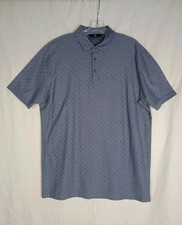 Hart Schaffner Marx Blue Geometric Polo Golf Shirt Size L