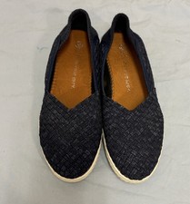 BM Bernie Mev Slip On Stretch Weave Woven Shoes Navy Women SZ 38