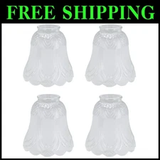 4-Pack Clear & Frosted Bell Glass Shades