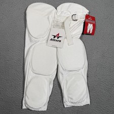 Alleson Athletic Seven Pad Solo Football Pants Youth Large White Integrated Belt