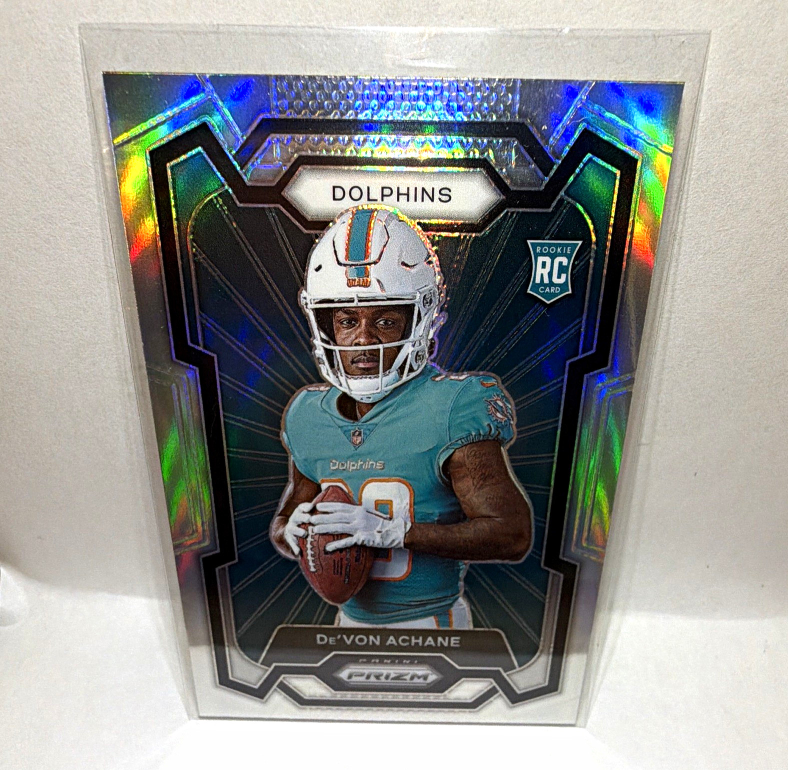 Panini 2023 Prizm De'Von Achane Rookie RC #306 Miami Dolphins