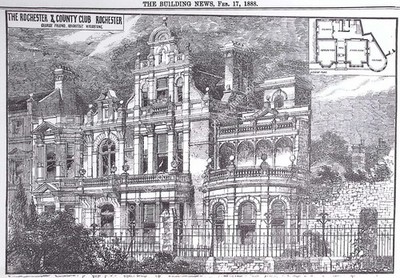 1888 : THE ROCHESTER COUNTY CLUB, ROCHESTER. GEORGE FRIEND, ARCHITECT. AN ORIGIN