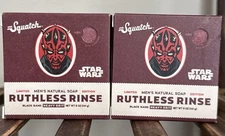 (2) Dr Squatch Ruthless Rinse Darth Maul Star Wars Bar Soap Heavy Grit 5oz Each
