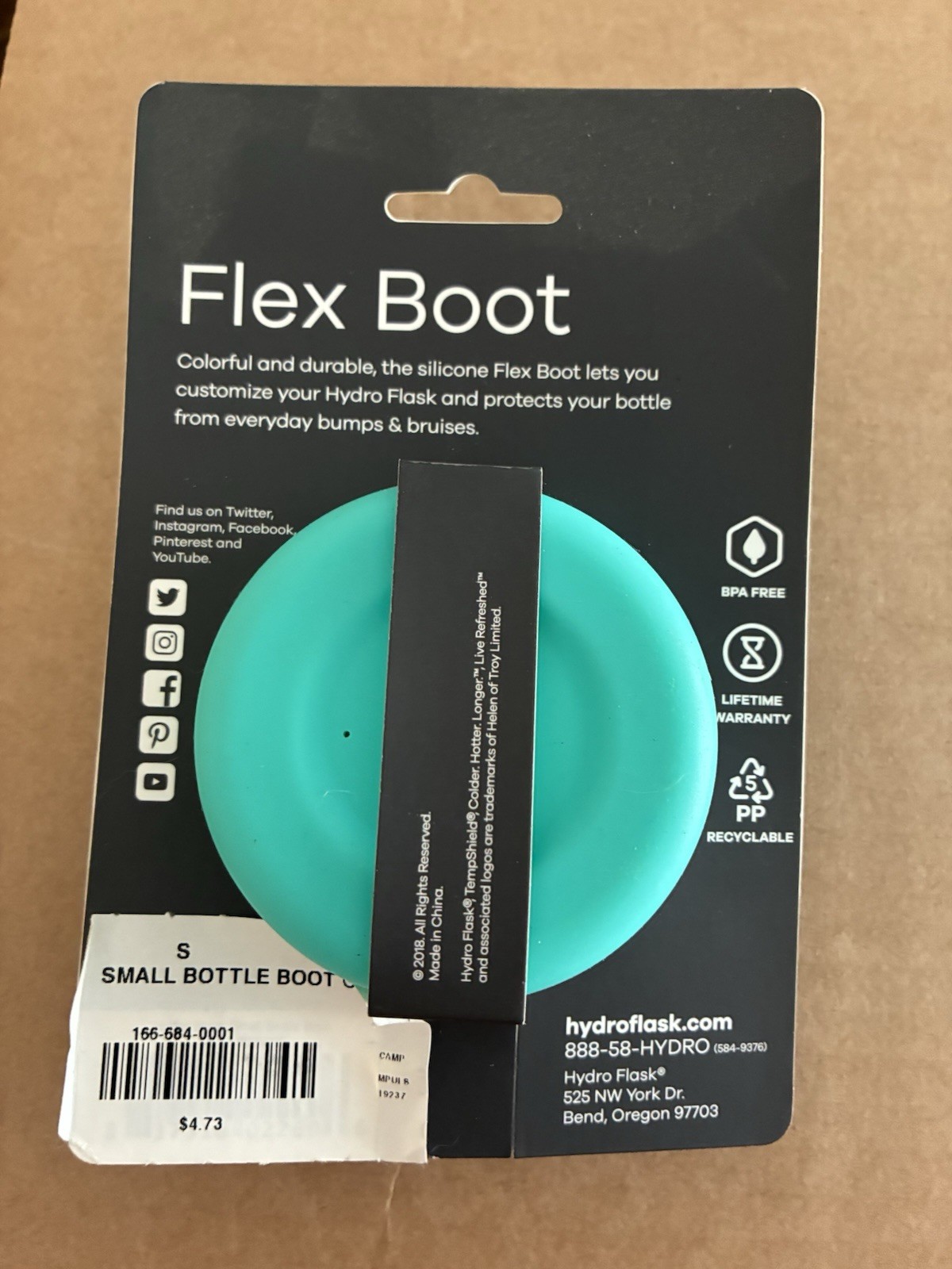 Hydro Flask Small Flex Boot 12-24 oz Bottles Mint BBS435 New Cup Holder