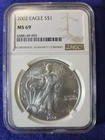 2002 American Silver Eagle NGC MS69 - Brown Label ~ L👀K