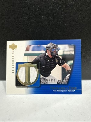 2003 UD AUTHENTICS THREADS OF TIME IVAN RODRIGUEZ MARLINS /350 Game Used Patch J