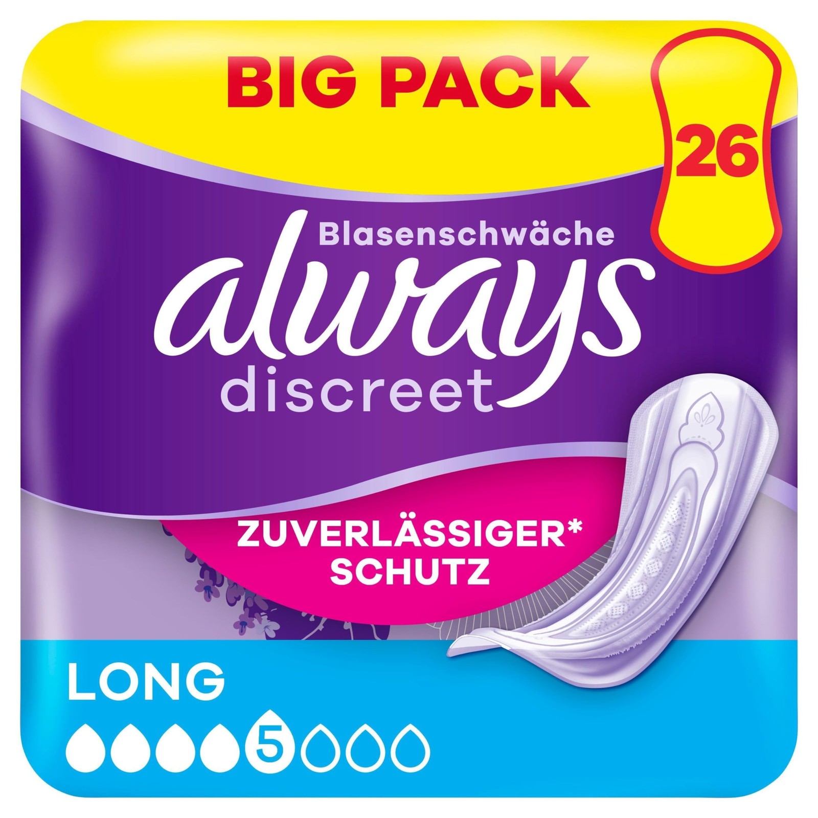 Protection incontinence femme serviette absorbante Discreet lot de 26 pièces