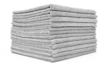 The Rag Company 51414-TERRY-ICGRY 14x14 Microfiber Towel LIGHT GREY 12 PACK