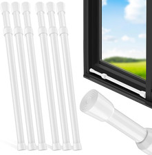 6 Pack Window Security Bar Adjustable Sliding Lock Security Stick for Rubber Tip