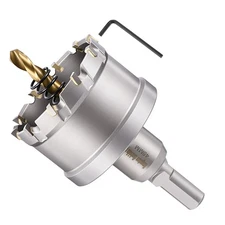 Hole Saw Kit 48mm (1-57/64"), Tungsten Carbide Hole Cutter. Silver