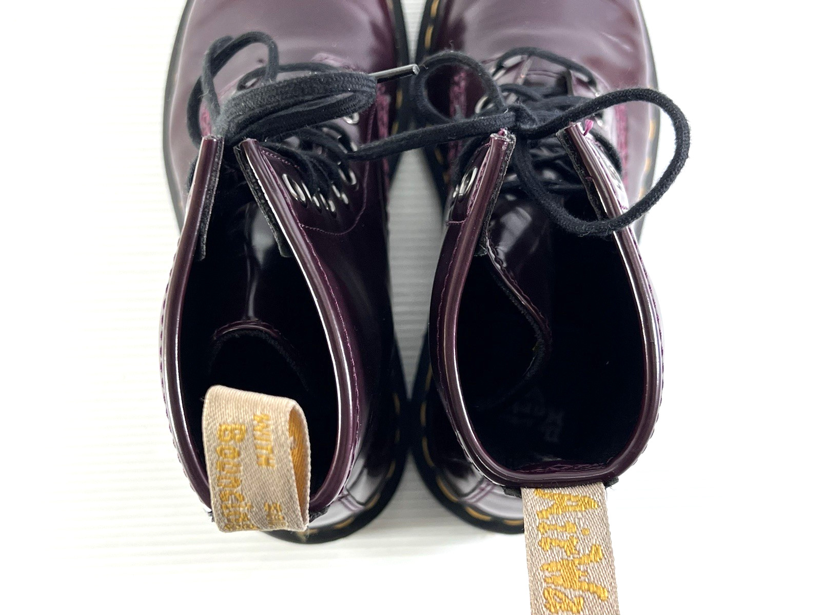 Dr Doc Martens 1460 Vegan Leather Boots Women's Size 6 Burgundy Cherry Red 8 Eye thumbnail 9