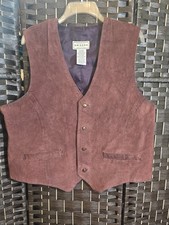 Vintage Arizona Jean Co Burgundy Genuine Suede Leather Vest, XL